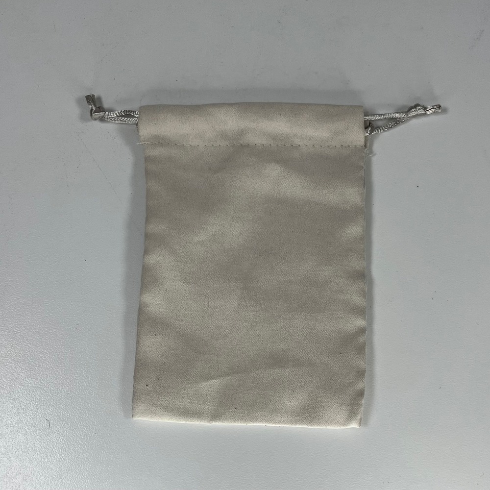 Kendra Scott Small Jewelry Pouch Cream Gold Logo Drawstring Dust Bag 4x5.5 - Picture 2 of 6